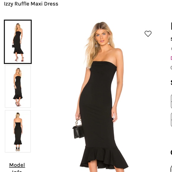 Revolve Superdown Izzy Ruffle Maxi Dress (XS, Black) - Picture 3 of 3